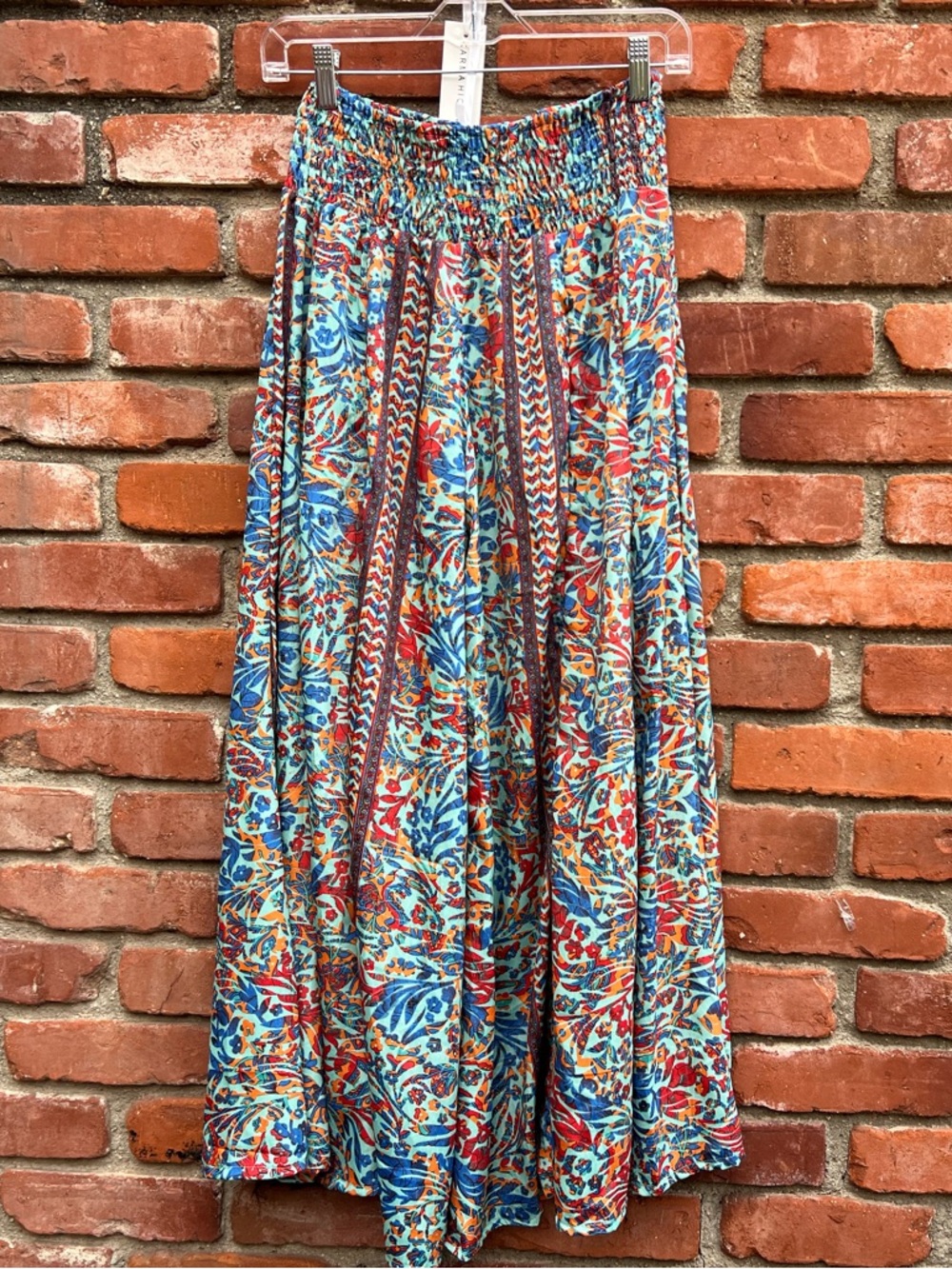 Boho Wide Leg Pant in Multicolor Floral Print
